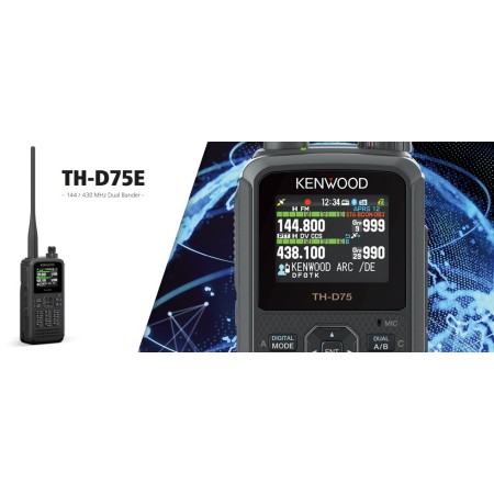 Kenwood TH-D75E Ricetrasmettitore bi-banda ANAL/DSTAR con funzione scanner AM, FM, FM-N, SSB, CW. Kenwood TH-D75E Ricetrasmettitore bi-banda ANAL/DSTAR con funzione scanner AM, FM, FM-N, SSB, CW.