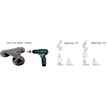 UM-310 Dreifach-Magnetfuß mit 16-mm-Loch, Magnete d. 95mm UM-310 Dreifach-Magnetfuß mit 16-mm-Loch, Magnete d. 95mm