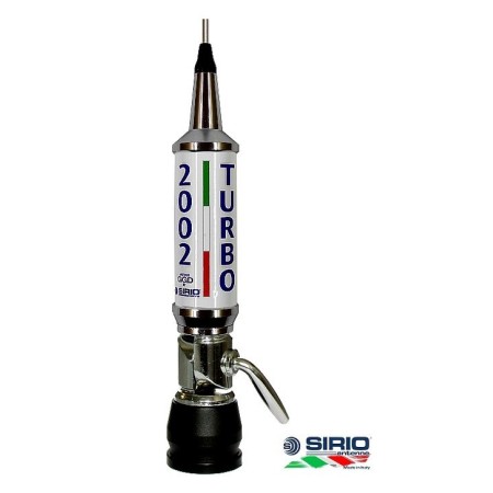 Sirio Turbo 2002 WHITE, Antenna C.B. 27 MHz completa di cavo coassiale Sirio Turbo 2002 WHITE, Antenna C.B. 27 MHz completa di cavo coassiale