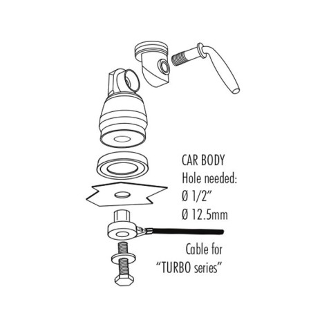 Sirio Turbo 2002 BLUE, 27 MHz CB antenna complete with coaxial cable