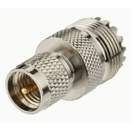 Mini UHF male to SO239 UHF female adapter