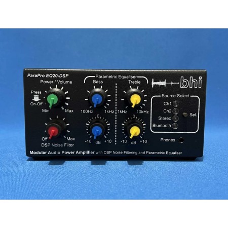 bhi ParaPro EQ20B-DSP Unità di cancellazione del rumore, 20W, equalizzazione parametrica e Bluetooth bhi ParaPro EQ20B-DSP Unità di cancellazione del rumore, 20W, equalizzazione parametrica e Bluetooth