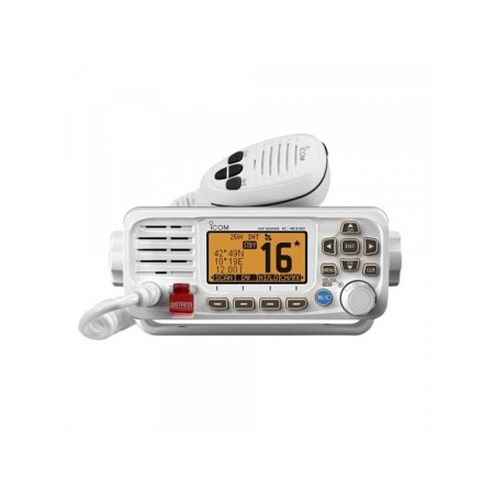 IC-M330GE Ricetrasmettitore fisso nautico VHF/FM nero DSC in classe D/GPS con 25W di potenza RF, grado di protezione IPX7 IC-M330GE Ricetrasmettitore fisso nautico VHF/FM nero DSC in classe D/GPS con 25W di potenza RF, grado di protezione IPX7