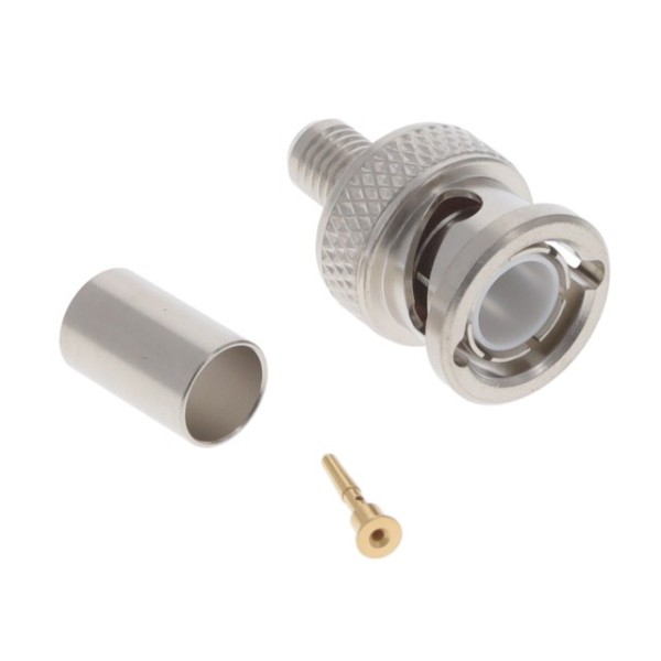 CPE BNC59  Connettore Bnc a crimpare 75 Ohm per RG59 e similari 0-1,5 GHz