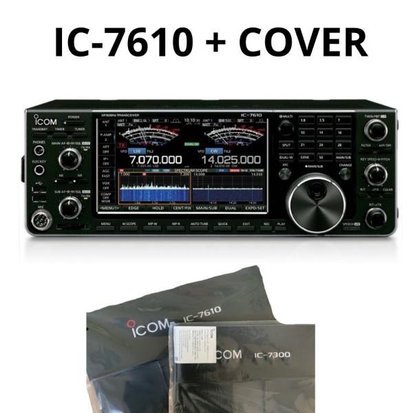 Icom IC-7610 BUNDLE - HF/50MHz Transceiver 100 watts + Original COVER, 5 YEARS ITALIAN WARRANTY