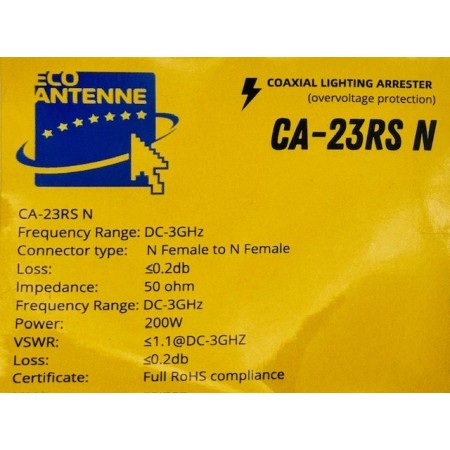 ANTENNE ECO CA-23RS N pour la protection contre la foudre, conn. N femelle, N femelle ANTENNE ECO CA-23RS N pour la protection contre la foudre, conn. N femelle, N femelle