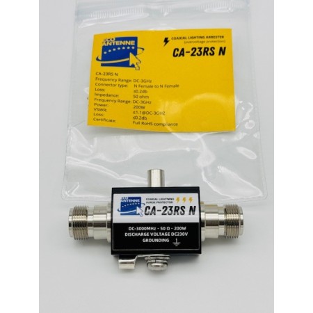 ECO ANTENNE CA-23RS N per protezione dai fulmini, conn. N femmina, N femmina ECO ANTENNE CA-23RS N per protezione dai fulmini, conn. N femmina, N femmina