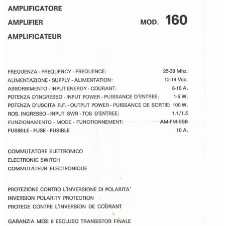 Falkos MOD160 Linear Amplifier, 100W 25-30MHz NOS