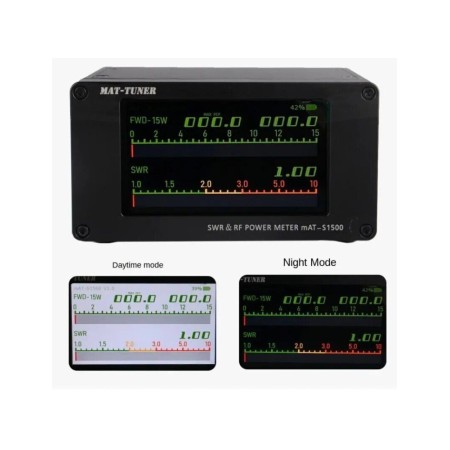 mAT-S1500 mAT-Tuner SWR-Meter Digitales Wattmeter 1,8-54 MHz 1500 W 4,3 Zoll LCD