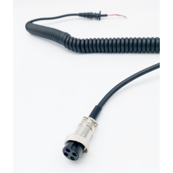 CBR4P Spiral-Ersatzkabel für RTX CB Typ ALAN48 und andere, die einen 4-poligen Stecker benötigen