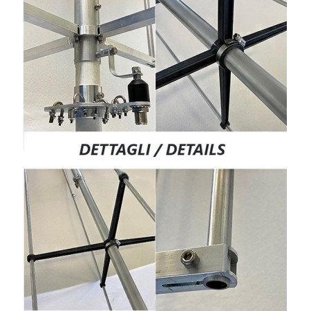 Grazioli MV6 - Antenna Verticale Multibanda 1/4 ? Ground Plane HF 20, 17, 15, 12, 10m + VHF 6m