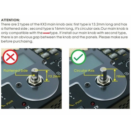 Windcamp KX3-Knöpfe – Set mit 5 Aluminiumknöpfen für Elecraft KX3 QRP