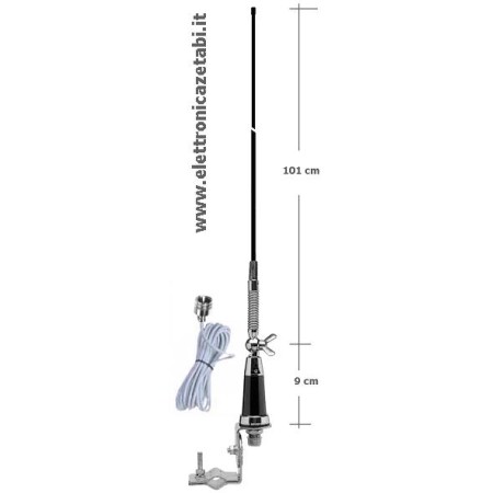 Sirio GL-27 black - Antenna C.B. per caravan con attacco a specchio ASP-1 Sirio GL-27 black - Antenna C.B. per caravan con attacco a specchio ASP-1