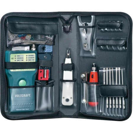 Kit d'installation réseau Voltcraft avec vérificateur de câbles CT-5 Kit d'installation réseau Voltcraft avec vérificateur de câbles CT-5