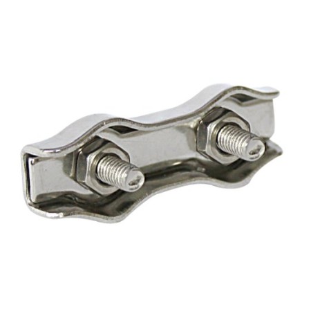 Morsetto Duplex in acciaio inox diametro 3 mm ideali x tiranti e antenne filari Morsetto Duplex in acciaio inox diametro 3 mm ideali x tiranti e antenne filari