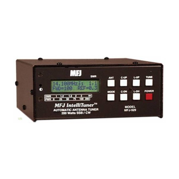 MFJ-929 TUNER D'ANTENNE AUTOMATIQUE - ÉCRAN LCD NUMÉRIQUE VSWR/WATTMÈTRE, 1,8-30 MHZ