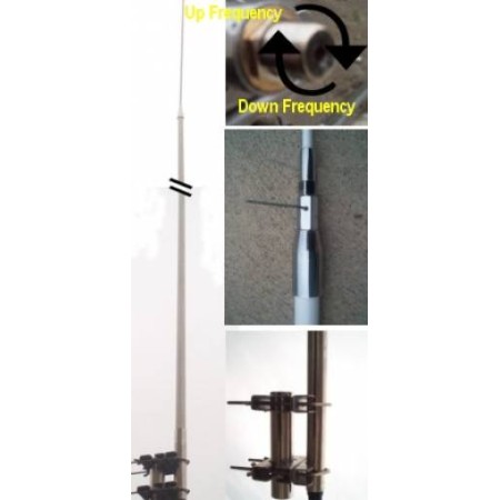 Antenne Tagra M-27 1/2 professionnelle bande CB pour usage nautique (ou base) 1/2 onde, 5 mètres en fibre de verre.