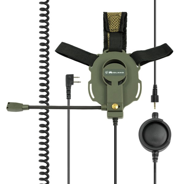 BOW-M EVO K – Pneumatisches Mikrofon/Ohrhörer mit PTT 2 Pin Kenwood Militärtyp