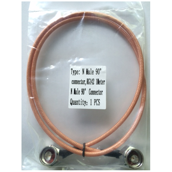 Cable headed with 2 N 90° males, 1 meter RG-142 teflon