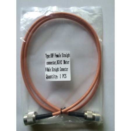 Professionelles Koaxial-Verbindungskabel RG-142 UHF (PL) männlich, UHF (SO239) weiblich, 1 Meter