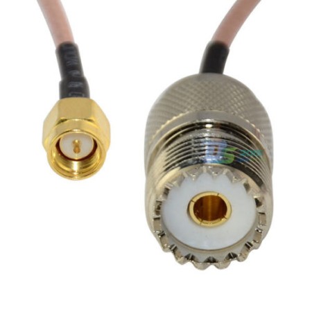 Câble adaptateur de longueur SMA mâle à femelle UHF SO239. 50 cm de téflon RG-316