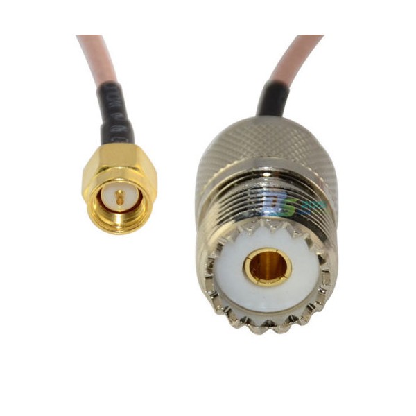 Câble adaptateur de longueur SMA mâle à femelle UHF SO239. 50 cm de téflon RG-316