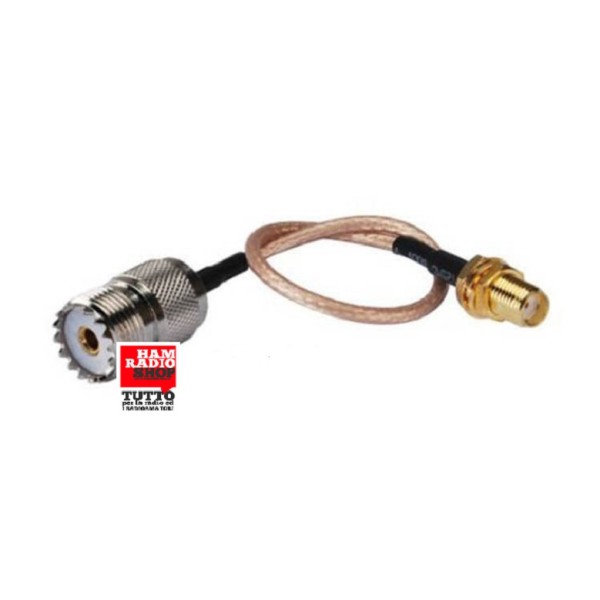 Adapter cable from SMA Female to Female UHF SO239 length. 20cm RG-316 teflon