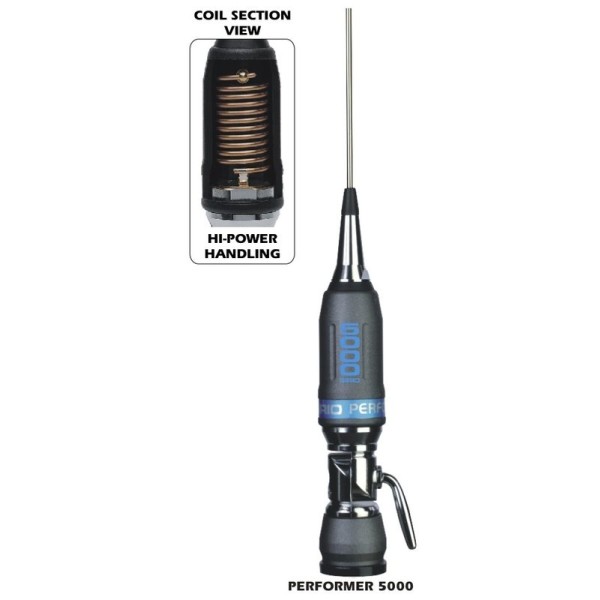 Sirio PERFORMER 5000 - Antenna alte potenze CB completa di base e cavo RG58