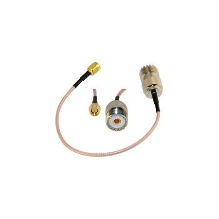 Adapterkabel von SMA-Stecker auf Buchse UHF SO239 20 cm lang. RG-316 Teflon