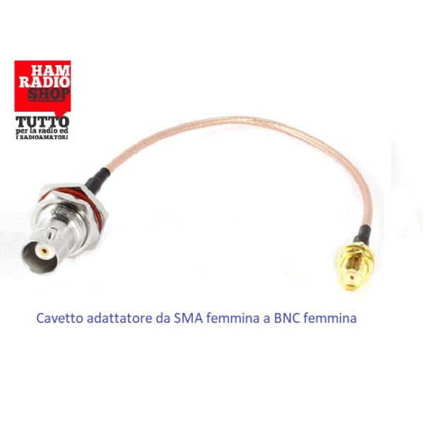 Câble adaptateur de SMA Femelle à BNC Femelle longueur 20 cm RG-316 téflon
