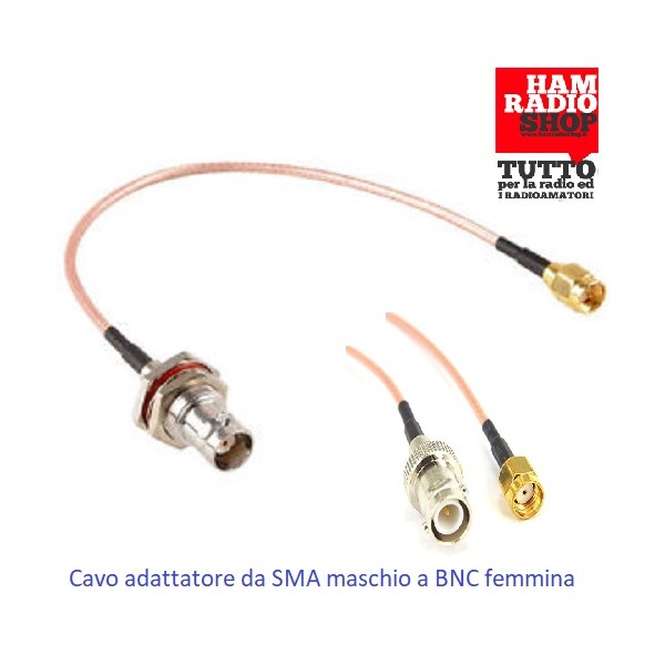 Câble adaptateur de SMA Mâle à BNC Femelle longueur 20 cm RG-316 téflon