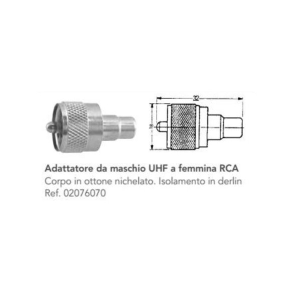 ADATTATORE DA MASCHIO UHF A FEMMINA RCA