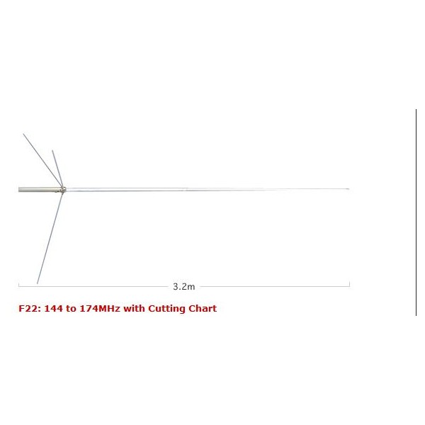 DIAMOND F-22H - Antenne VHF de 144 à 174 MHz réglable par découpe