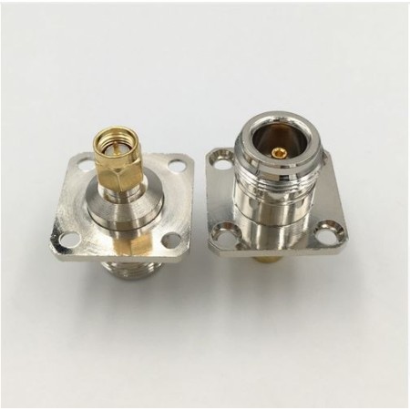 N female to SMA male panel flange