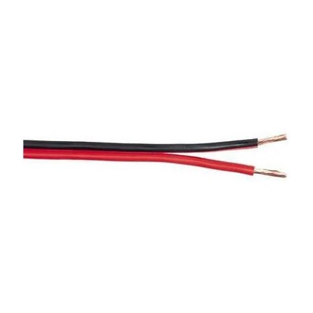 Kupferabschnitt rot-schwarzer Zweidrahtstreifen. 2,5 mm2, Meterware