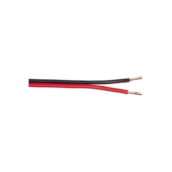 Kupferabschnitt rot-schwarzer Zweidrahtstreifen. 2,5 mm2, Meterware