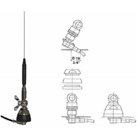 SIRIO SDB 270 BLACK SL - Antenne de véhicule inclinable 144/430 MHz SIRIO SDB 270 BLACK SL - Antenne de véhicule inclinable 144/430 MHz