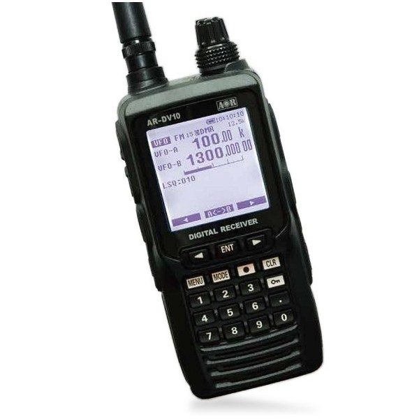 Récepteur scanner portable AOR AR-DV10 pour modes analogiques et numériques 100 KHz ~ 1300 MHz