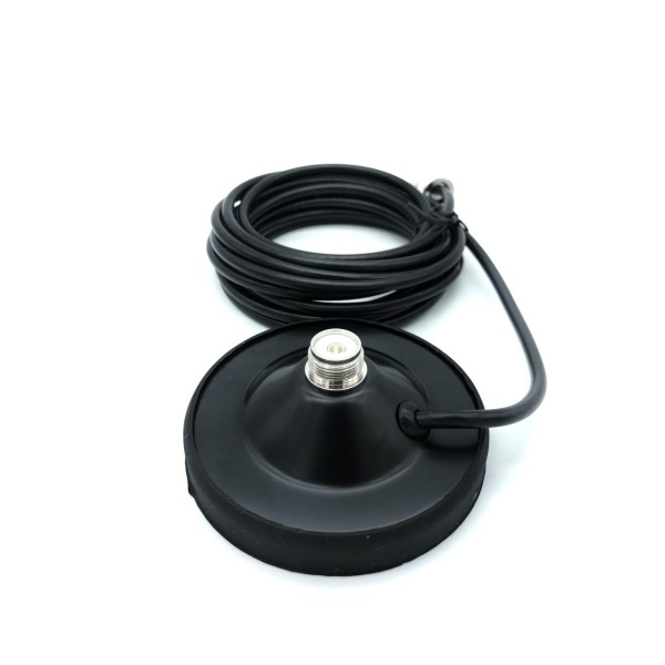 BM9 Base magnétique 90 mm. SO239 avec câble RG-58 et connecteur PL259