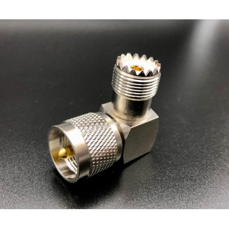 UHF MALE TO UHF FEMALE ADAPTER, 90° type