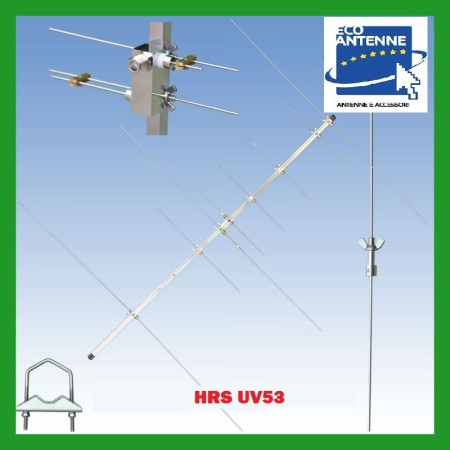 Directive HRS- UV53 8 éléments Bi-bande 144/430 MHz Directive HRS- UV53 8 éléments Bi-bande 144/430 MHz