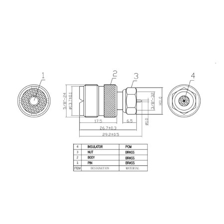 Adaptateur F mâle vers SO239 UHF PL femelle