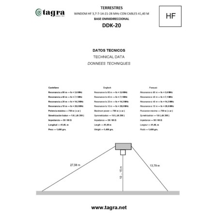 Tagra DDK-20 - Windom-Drahtantenne 10-15-20-40-80 M.