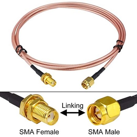 Verlängerungskabel von SMA-Stecker auf SMA-Buchse. 1 m. RG-316 Teflon