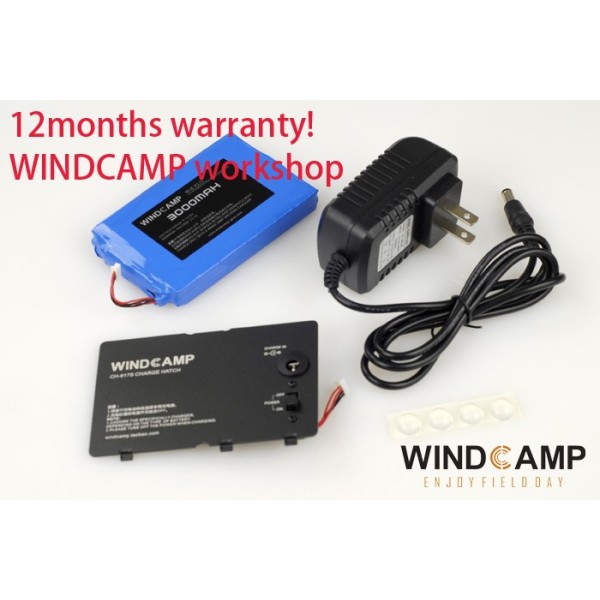 WINDCAMP 3000 mAh Polymer-Lipo-Akku-Set + Ladegerät + Akku-Abdeckung für Yaesu FT-817, FT-818