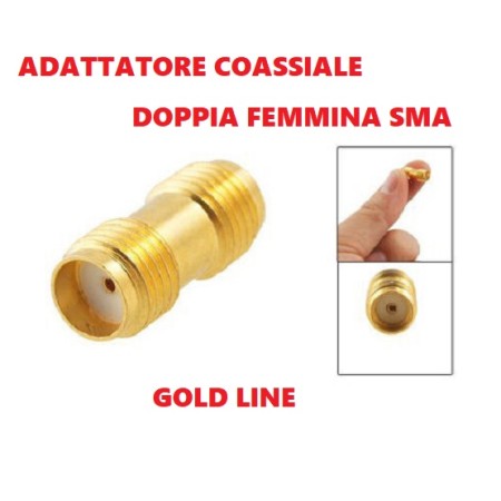 ADATTATORE DOPPIA FEMMINA SMA GOLD ADATTATORE DOPPIA FEMMINA SMA GOLD
