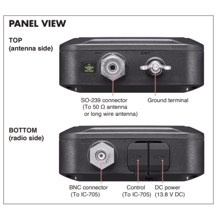ICOM AH-705 AUTOMATIC ANTENNA TUNER FOR ICOM IC-705