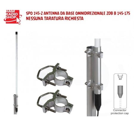 Série Sirio SPO-145 2M 2,15 dBi - Antenne profonde VHF Base 2 m-HAM, bande marine, ORBCOMM M2M, ISM-169 MHz Série Sirio SPO-145 2M 2,15 dBi - Antenne profonde VHF Base 2 m-HAM, bande marine, ORBCOMM M2M, ISM-169 MHz
