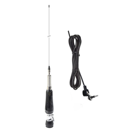 CB antenna PNI LED 1500 with cable and fixed mounting 26-28 MHz, 500 Watt, lights up during transmission