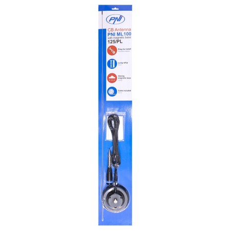 PNI ML100 CB-Antenne, Länge 100 cm, 26–30 MHz, 250 W, 125 mm Magnet im Lieferumfang enthalten PNI ML100 CB-Antenne, Länge 100 cm, 26–30 MHz, 250 W, 125 mm Magnet im Lieferumfang enthalten